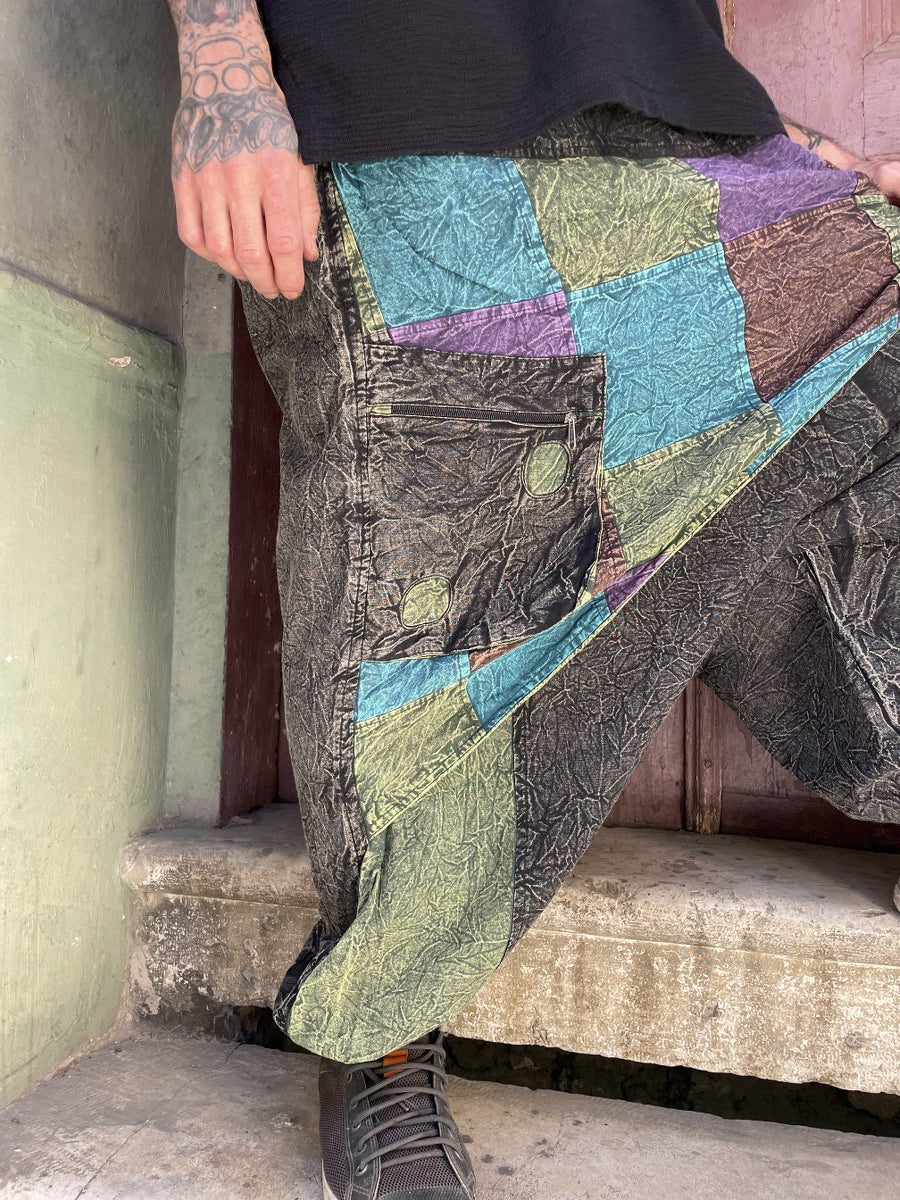 Mevsimlik & Kışlık Antrasit Nepal Patchwork Şalvar – Unisex