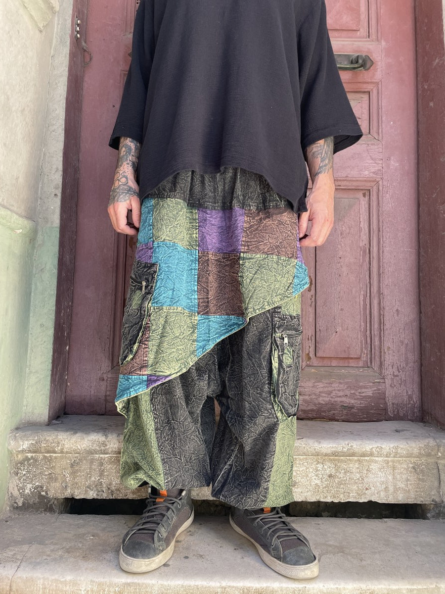 Mevsimlik & Kışlık Antrasit Nepal Patchwork Şalvar – Unisex