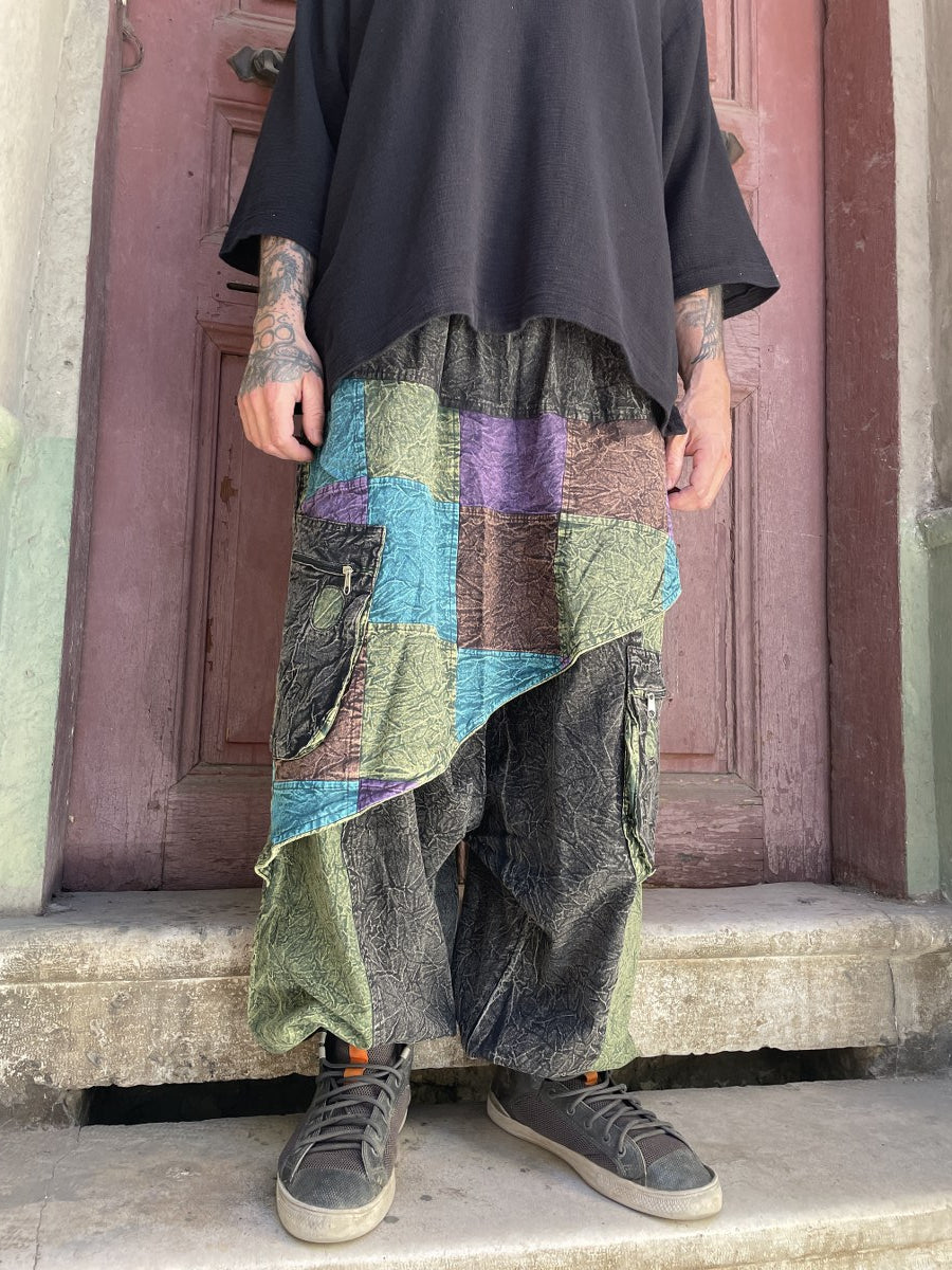 Mevsimlik & Kışlık Antrasit Nepal Patchwork Şalvar – Unisex