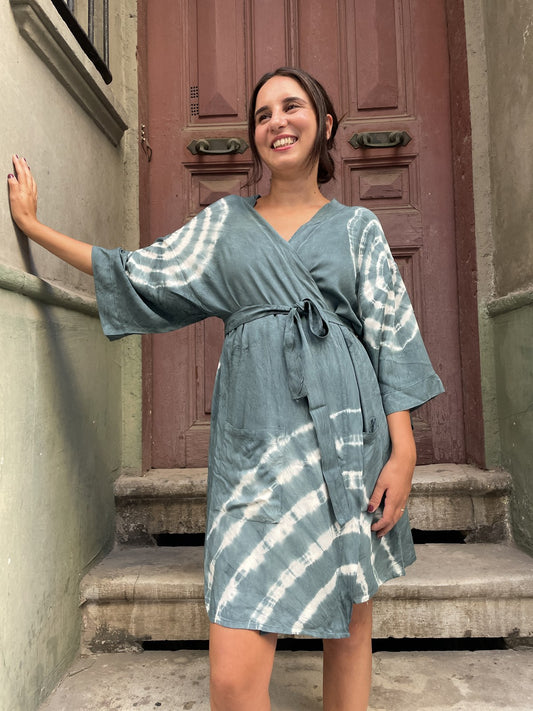 Aqua Batik Kimono