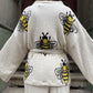 Arı Desenli Bohem Kadın Yoga Doğal Kumaş Kimono Takım Yoga Takımı