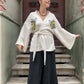 Arı Desenli Bohem Kadın Yoga Doğal Kumaş Kimono Takım Yoga Takımı