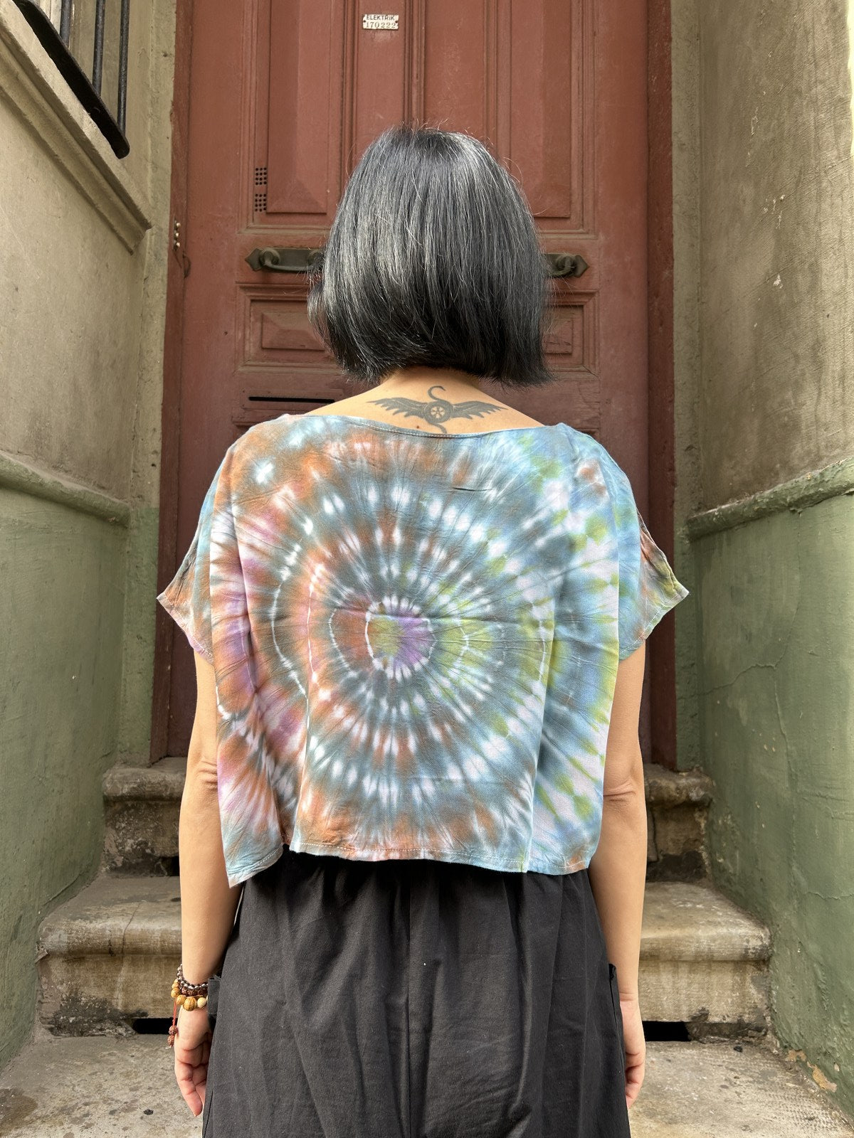 Tasarım Soft Kadın Crop Batik Bluz