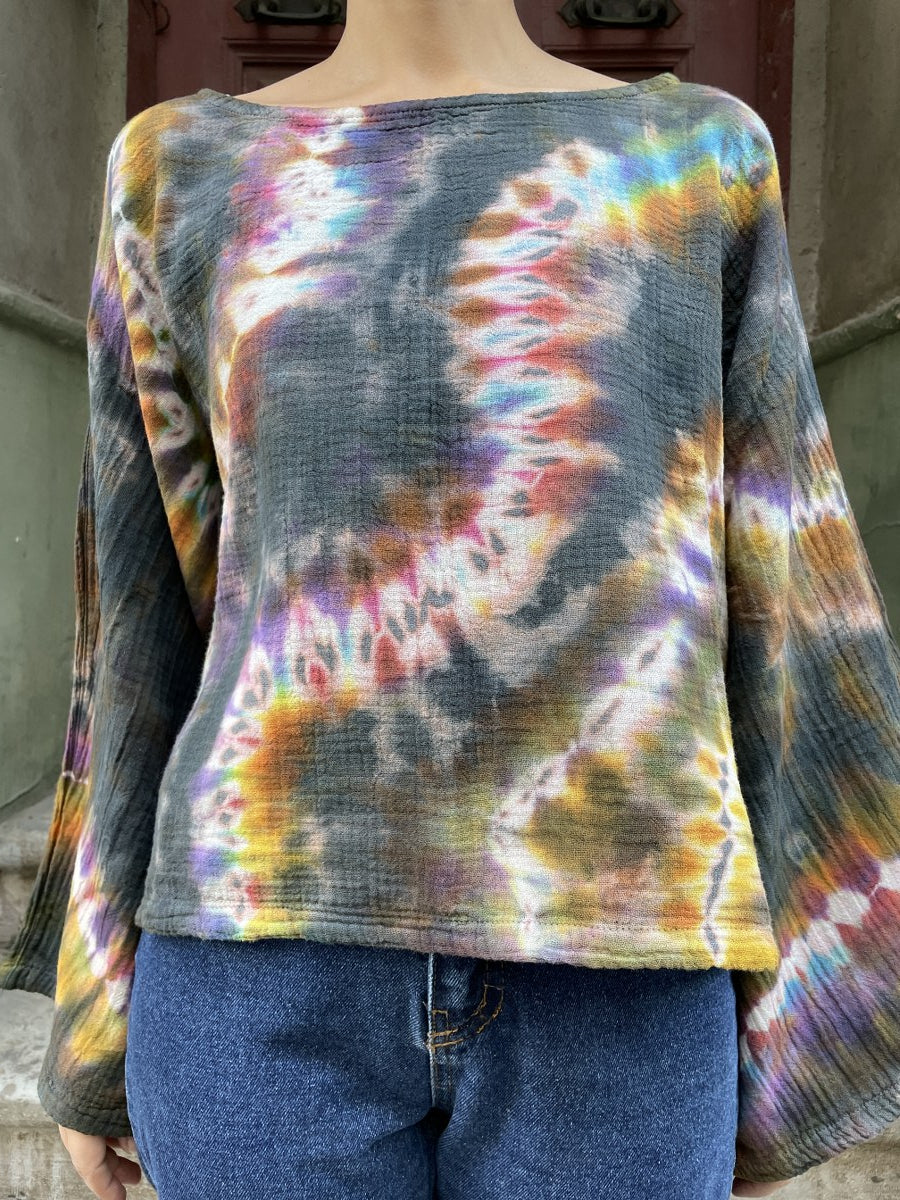 Batik Müslin Bluz – “Luna” | El Boyaması Bohem Tasarım