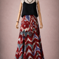 Crimson Wave Batik Sarong Elbise & Bağlamalı Etek – %100 Pamuk