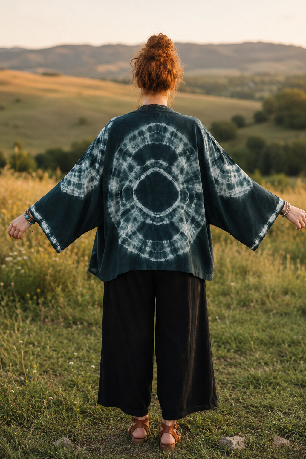 Satori Bohem Batik Kimono – El Boyama Desenli Salaş Kesim Kadın Kimono