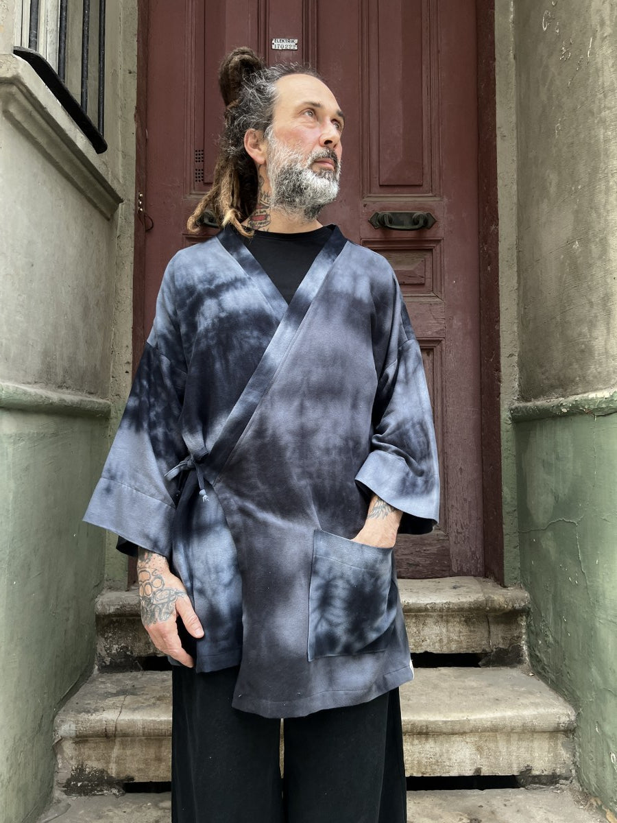 Japon Kapamalı Batik Kimono 