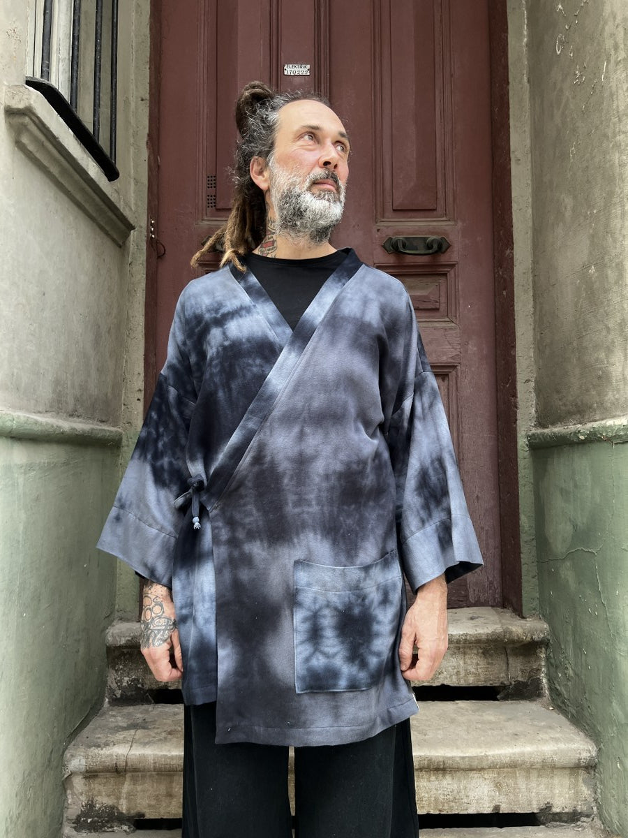 Japon Kapamalı Batik Kimono