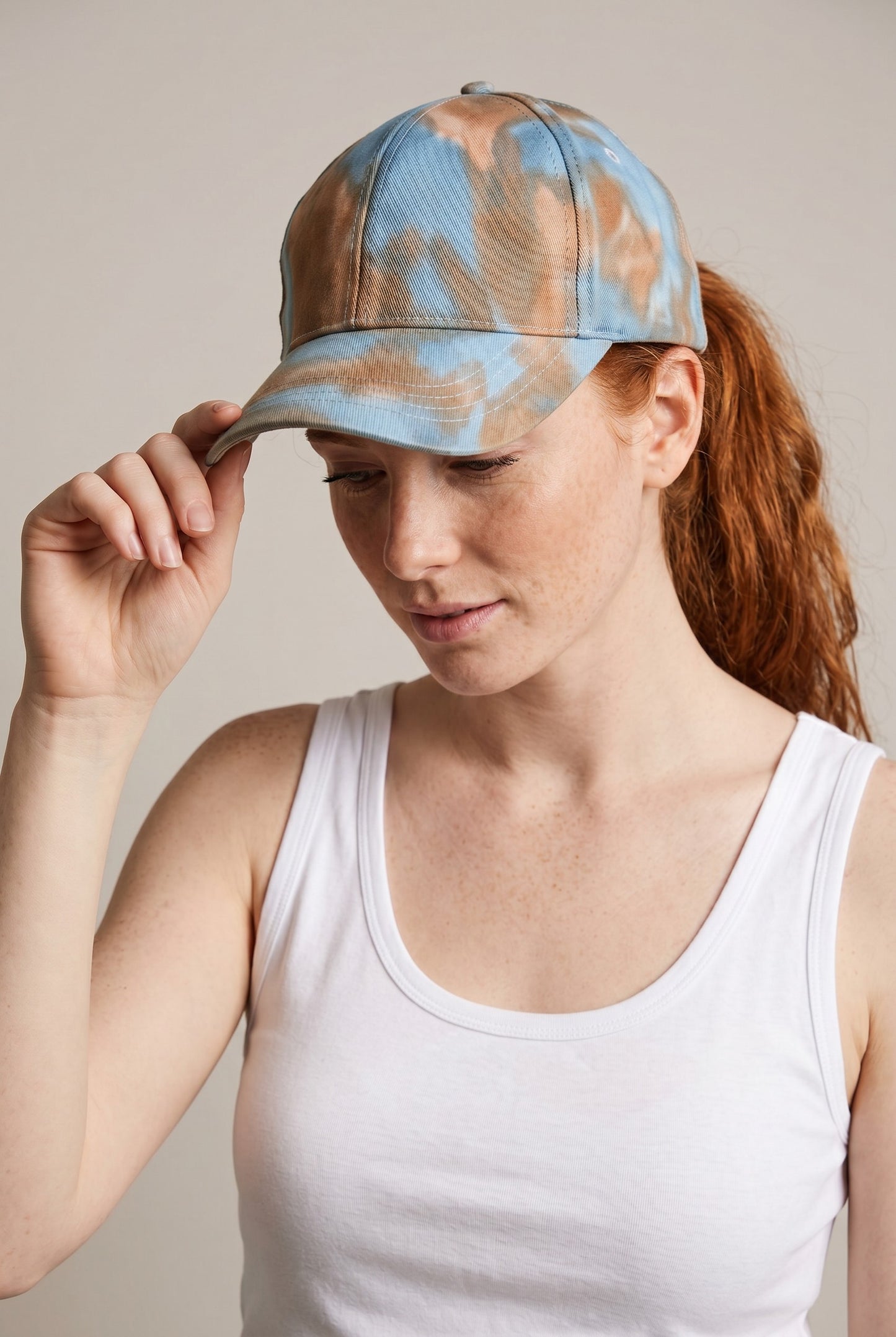 Batik Desenli Unisex Şapka – Ocean Mavi Tonlu El Boyaması Kep