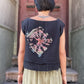 Bohem Siyah Batik Desenli Müslin Bluz – %100 Pamuk