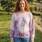 Batik Desenli Oversize Sweatshirt – %100 Pamuk, Mor Spiral