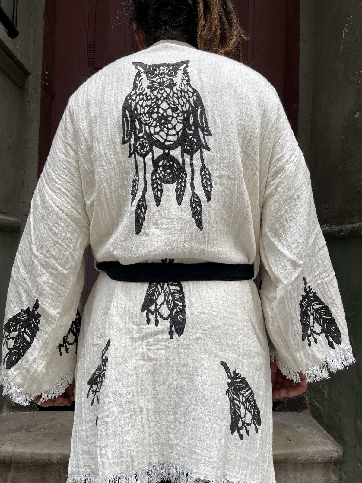 Festival Baykuş Uzun Erkek Kimono Ceket