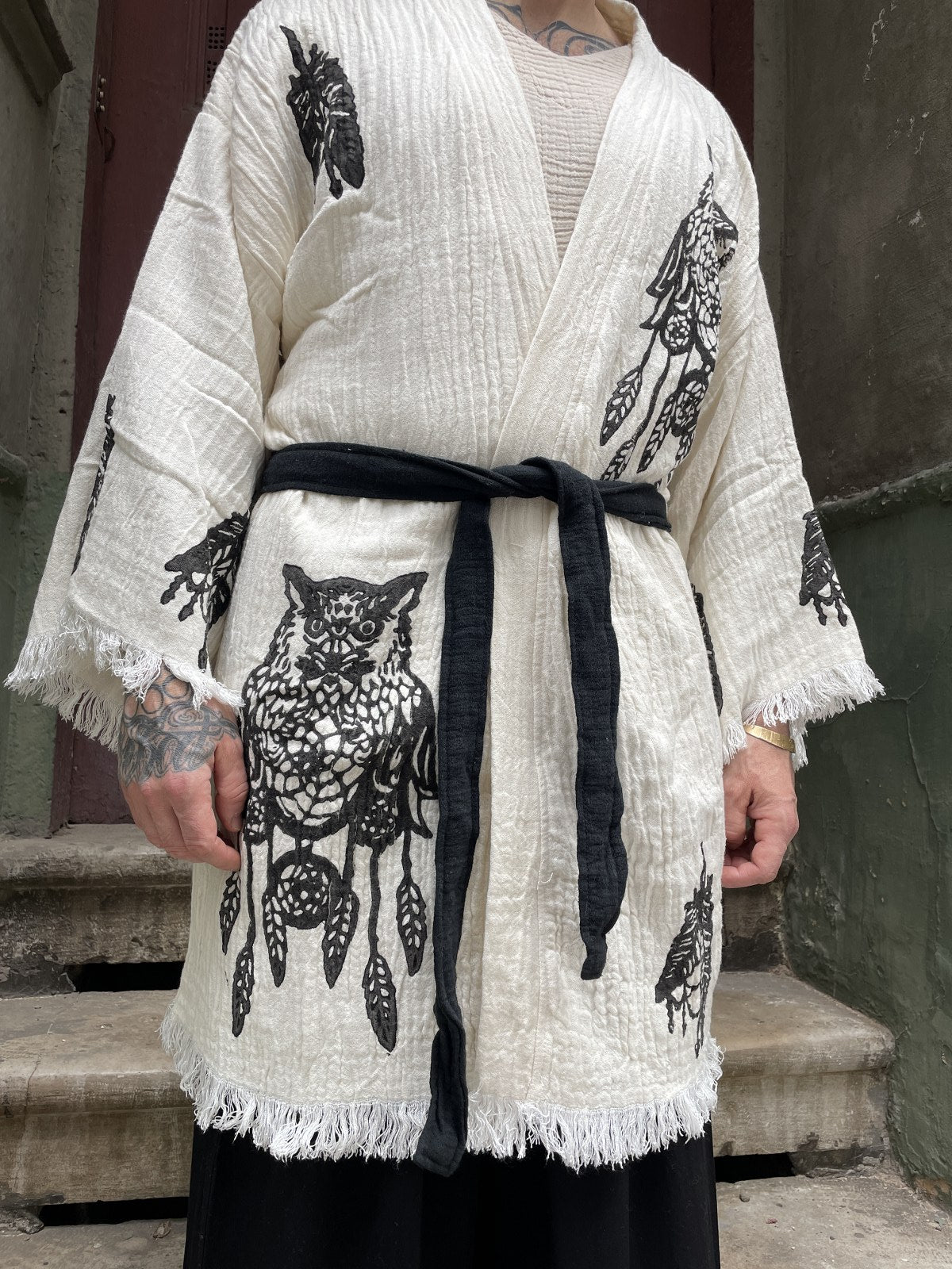 Festival Baykuş Uzun Erkek Kimono Ceket