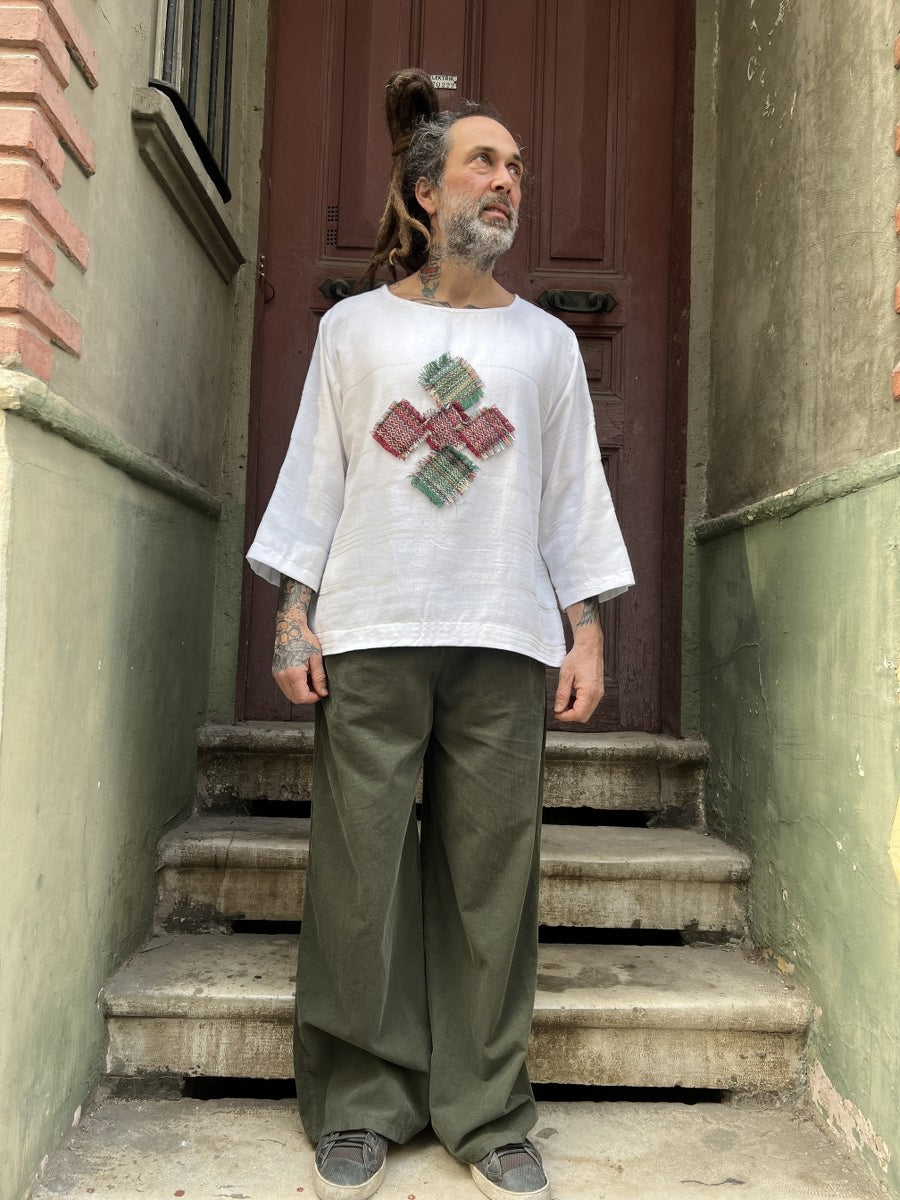 Arvion Tasarım Dokuma Erkek Bluz – %100 Pamuk