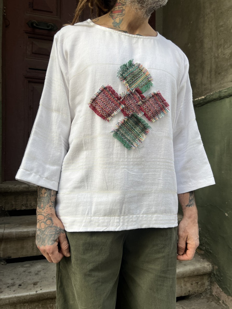 Arvion Tasarım Dokuma Erkek Bluz – %100 Pamuk, Sürdürülebilir