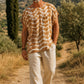 Bohem Batik Erkek Bluz – %100 Pamuk – Oversize Rahat Kesim – El Boyama Desenli