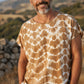 Bohem Batik Erkek Bluz – %100 Pamuk – Oversize Rahat Kesim – El Boyama Desenli