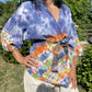 Bohem Batik Kadın Kimono – Mor Turuncu