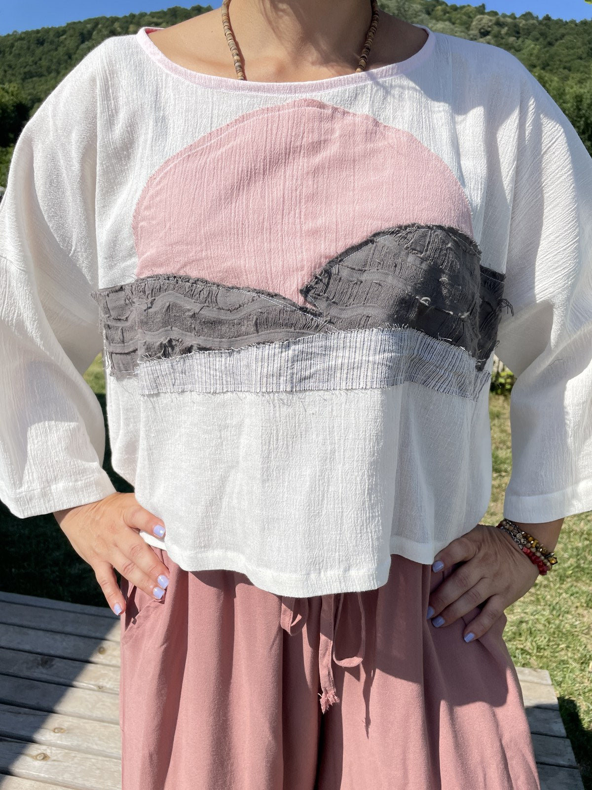 El Yapımı Tasarım Sürdürülebilir Boho Bluz