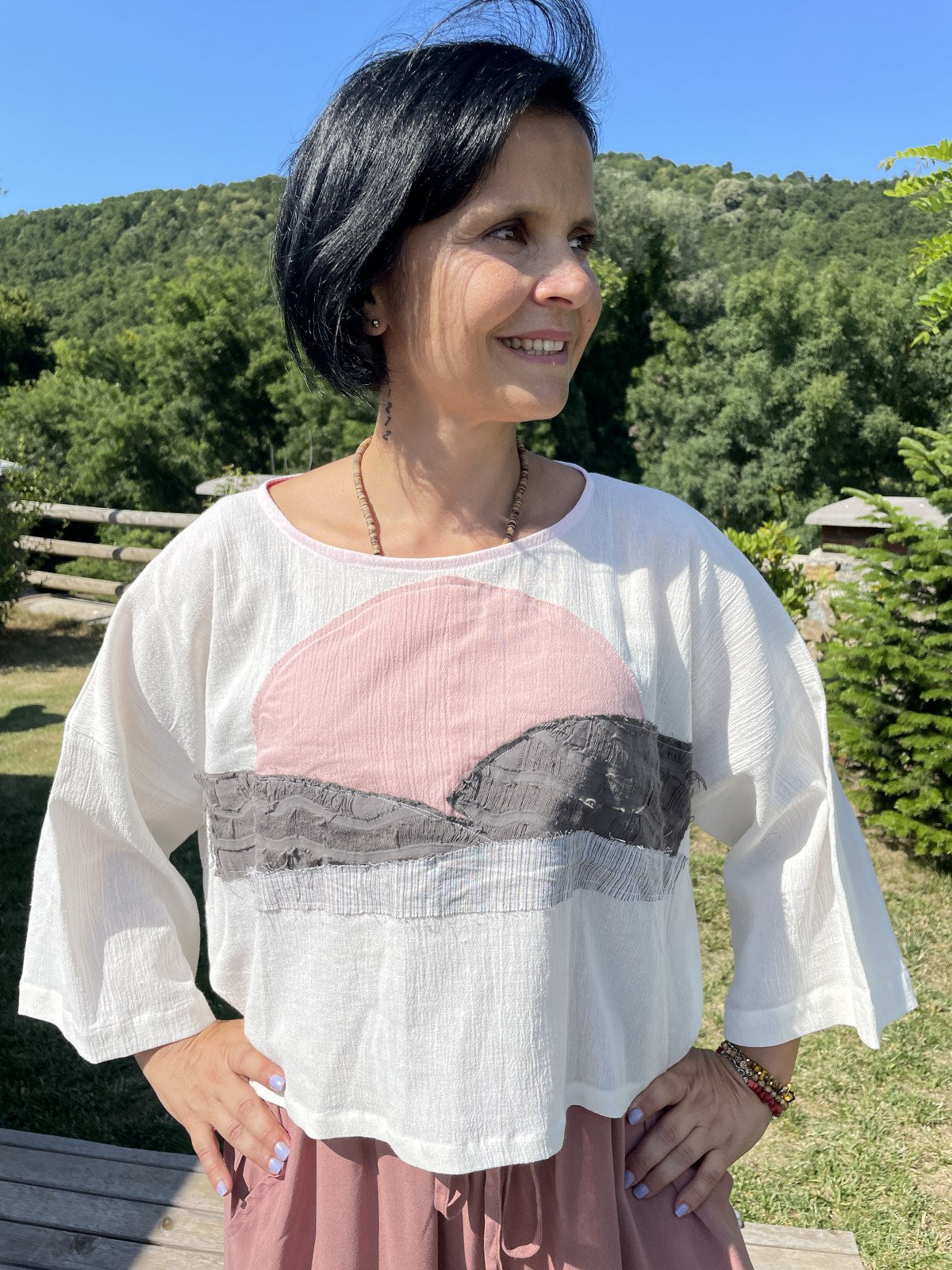 El Yapımı Tasarım Sürdürülebilir Boho Bluz