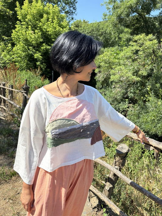 El Yapımı Tasarım Sürdürülebilir Boho Bluz