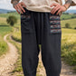 Unisex Bohem Cep Detaylı Salaş Yoga Pantolon Şalvar