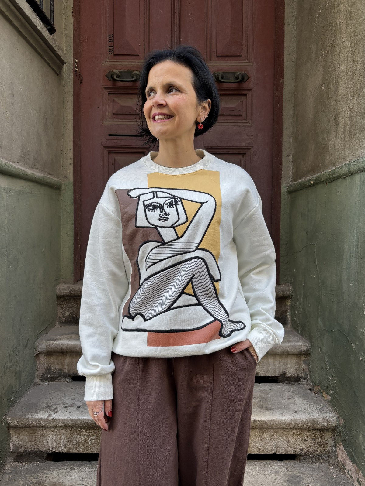 Kadın Modern Nakışlı Sweatshirt