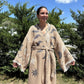 Güneş Desenli Unisex Pamuk Kaftan