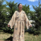 Güneş Desenli Unisex Pamuk Kaftan
