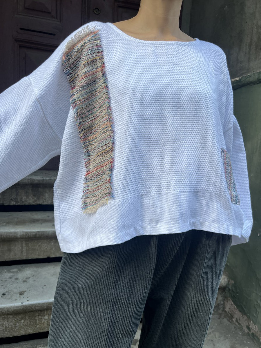 Almera Dokuma Kadın Bluz – Tek Üretim, %100 Pamuk, Sürdürülebilir Tasarım