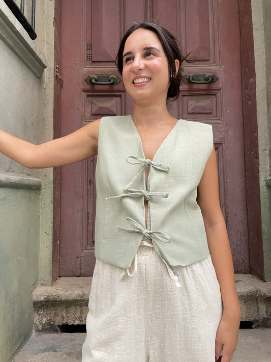 Bohemian Collar Detailed Vest Blouse