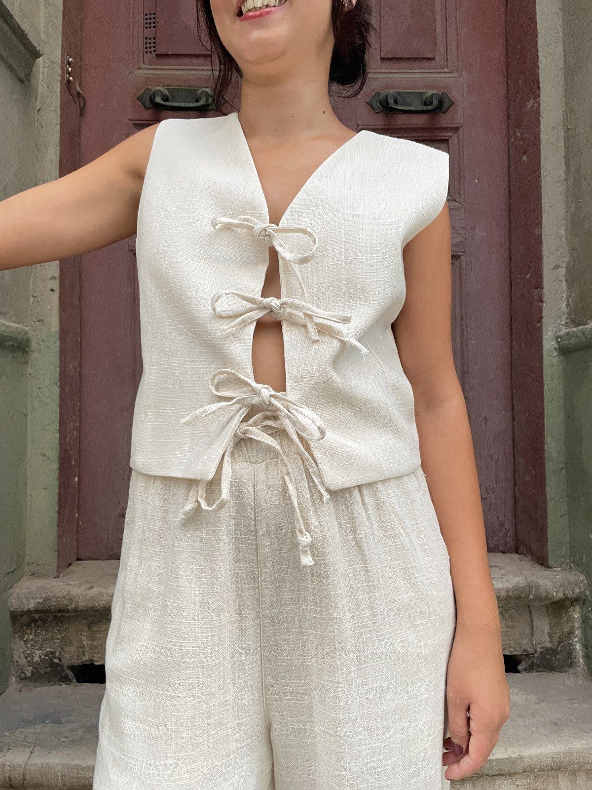 Bohemian Collar Detailed Vest Blouse