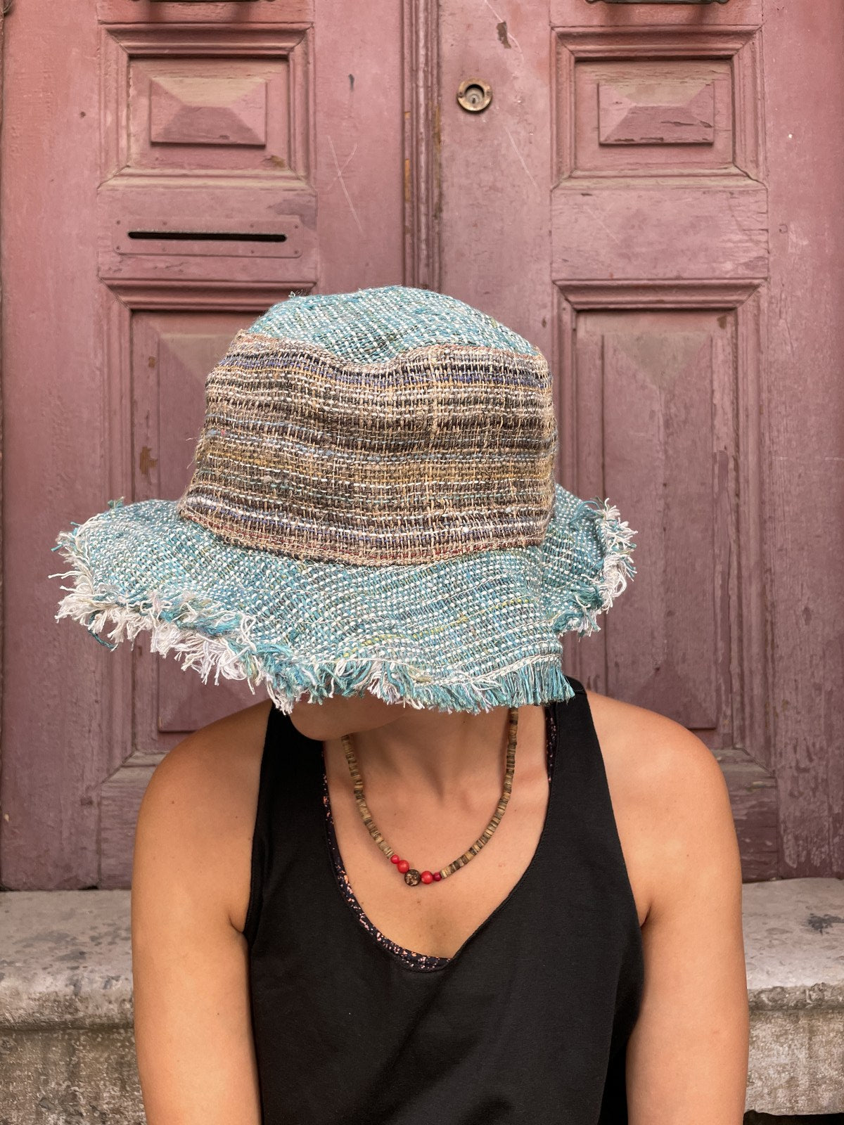 %100 Hemp Kumaştan Nepal Bohem Şapka