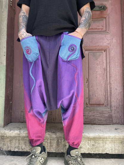 Unisex Nepal Stil Bağlamalı Şalvar Pantolon