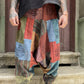 Nepal Patchwork Mavi Bordo Kadın Pantolon