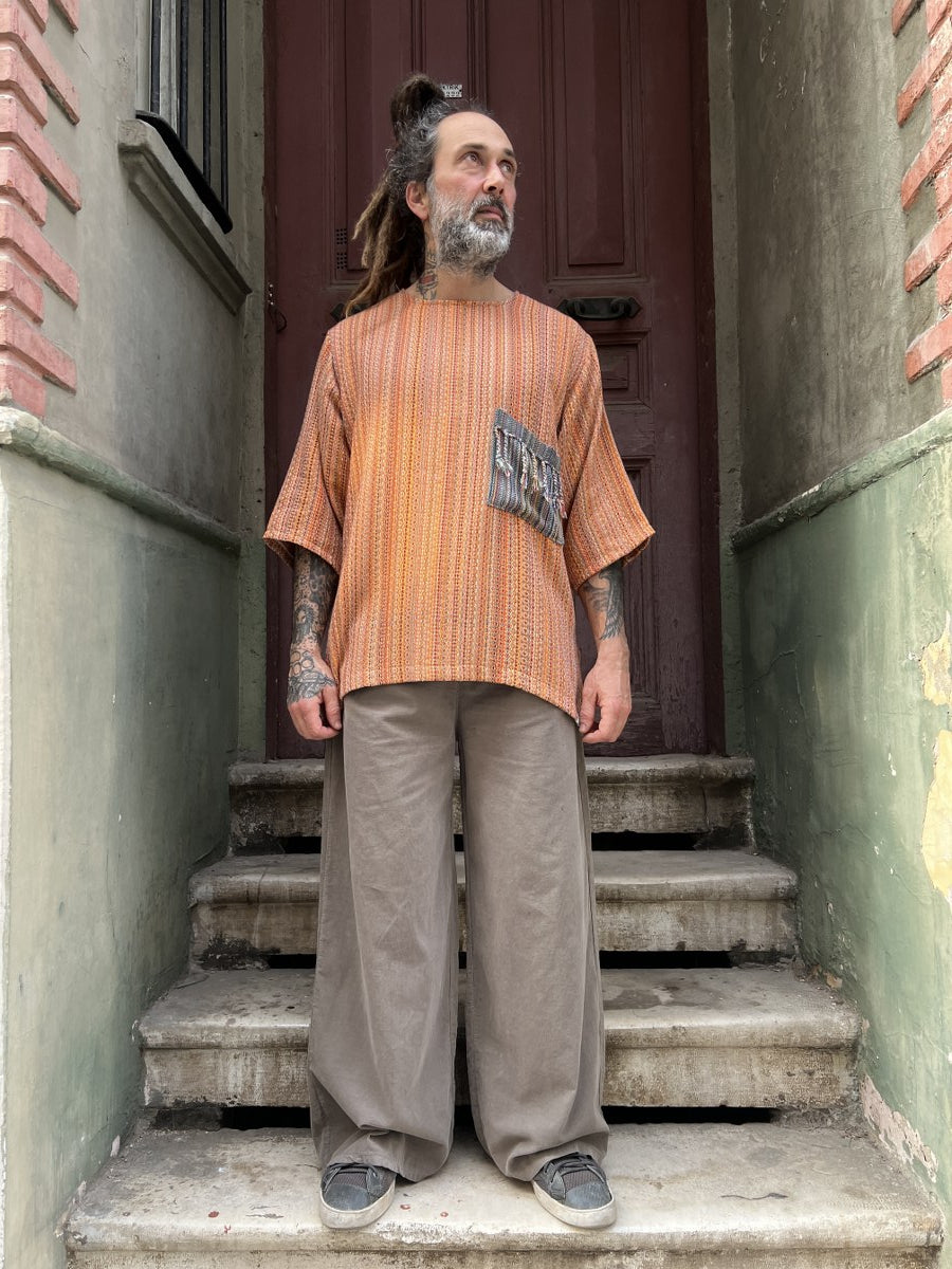 Erkek Kadife Bol Paça Pantolon – Vizon