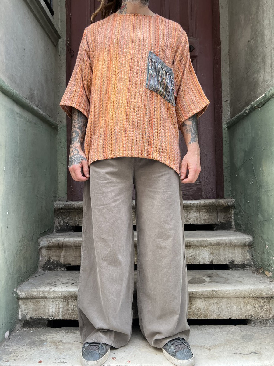 Erkek Kadife Bol Paça Pantolon – Vizon