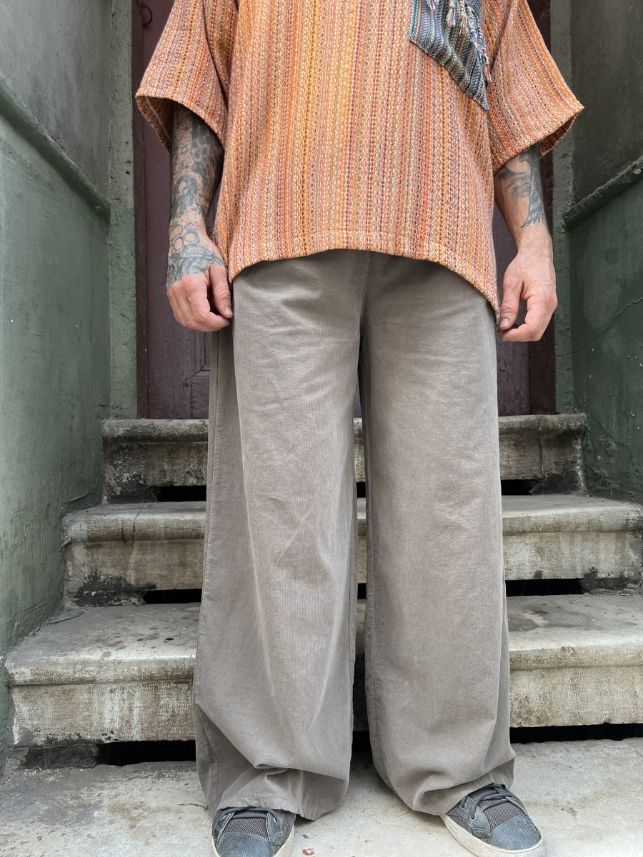 Erkek Kadife Bol Paça Pantolon – Vizon