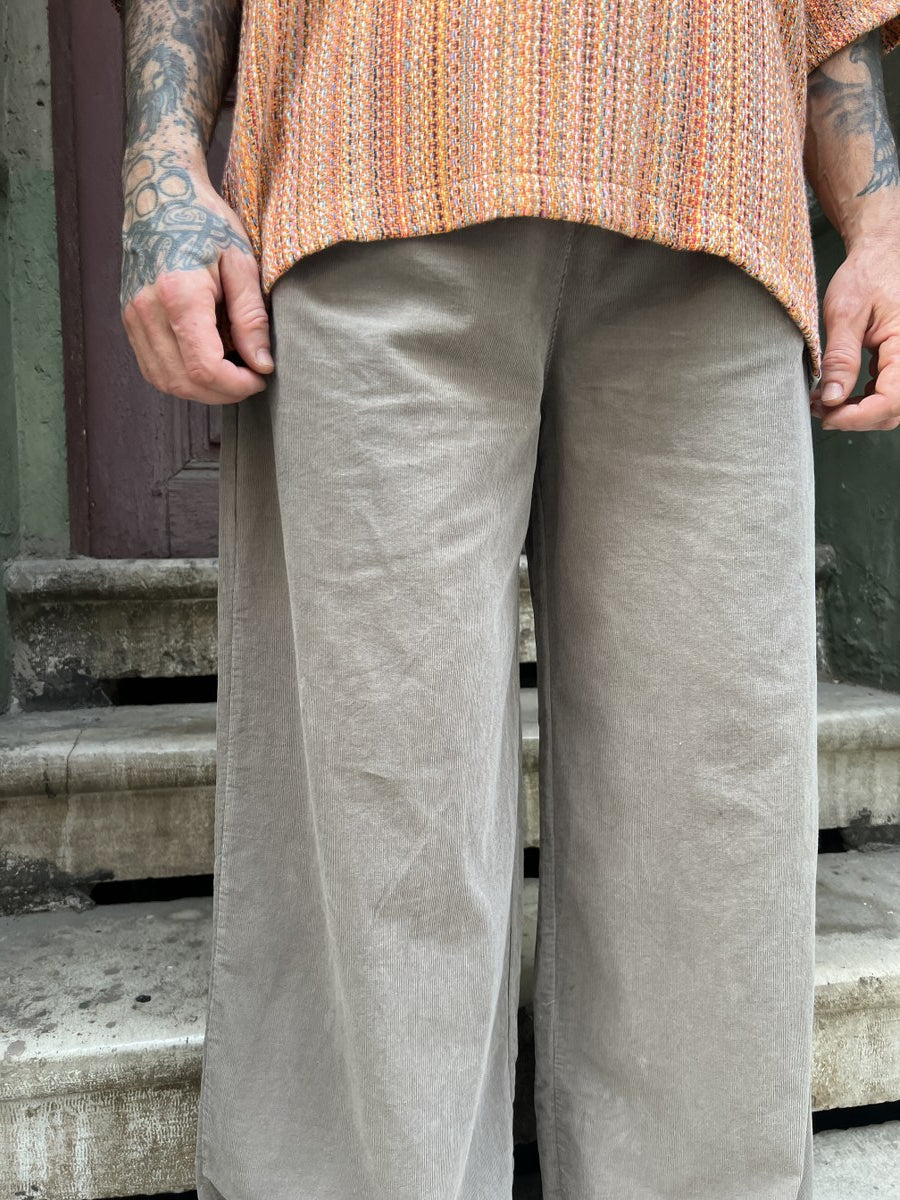 Erkek Kadife Bol Paça Pantolon – Vizon