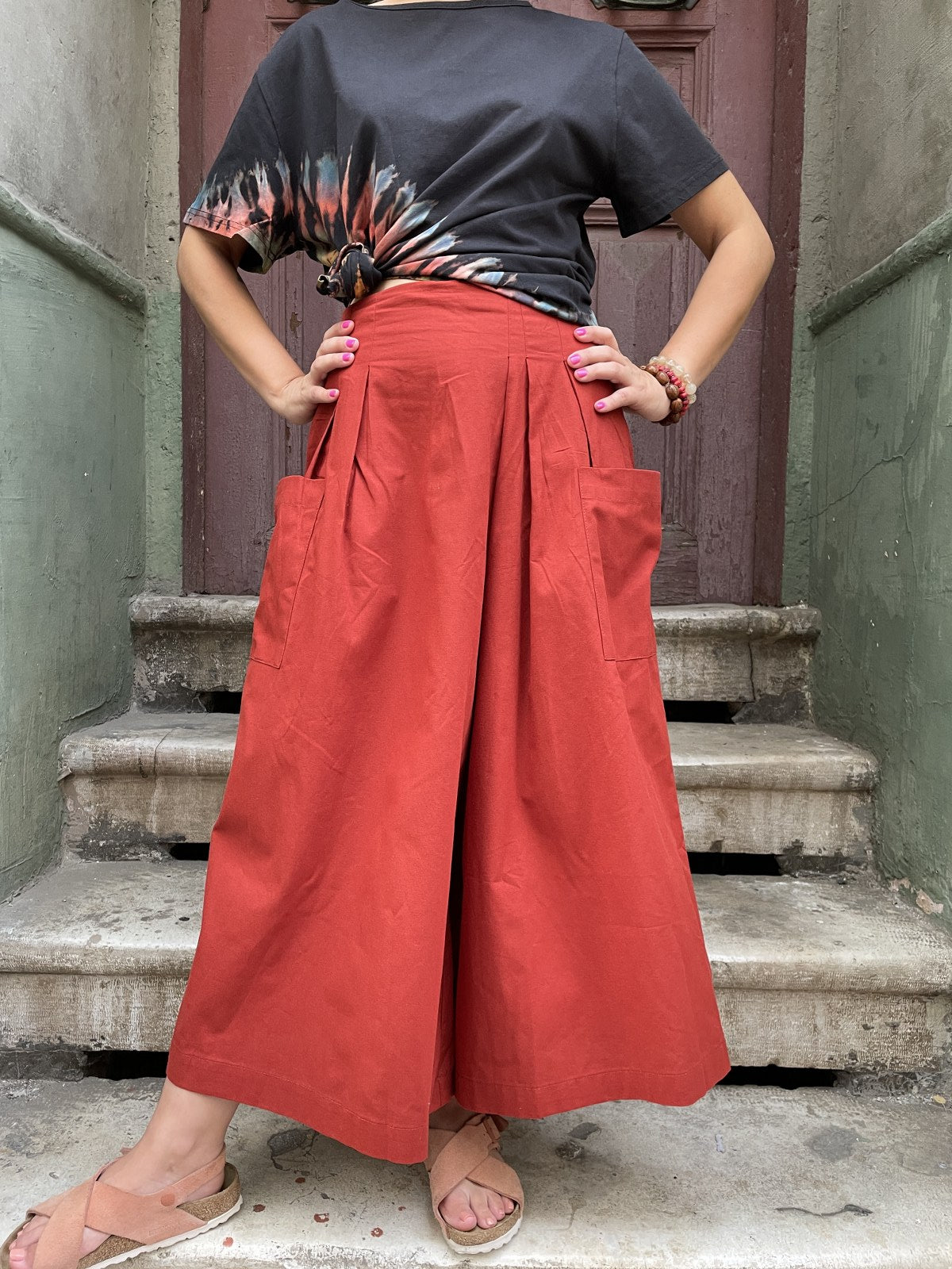 Tahari wide leg hot sale linen pants