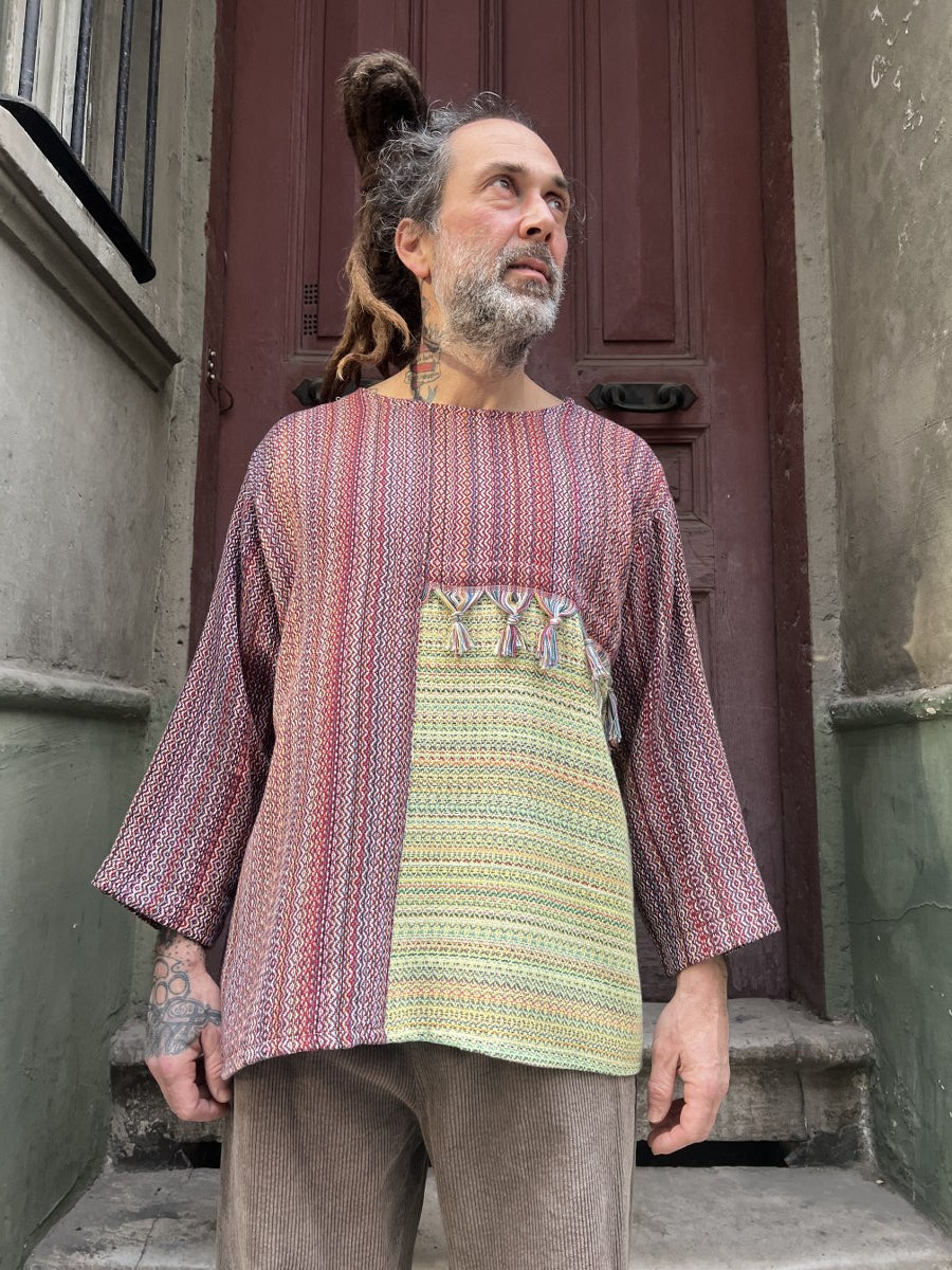 Elvoran Tasarım Dokuma Erkek Bluz – %100 Pamuk, Sürdürülebilir