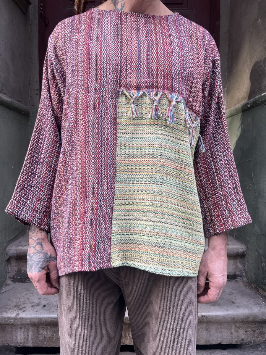 Elvoran Tasarım Dokuma Erkek Bluz – %100 Pamuk, Sürdürülebilir