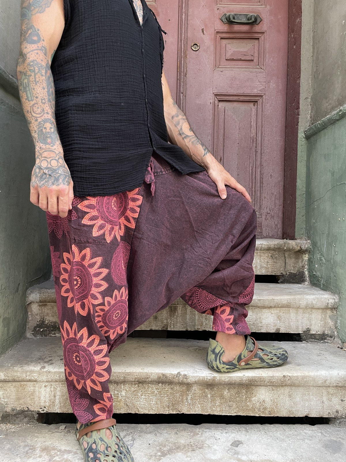 Unisex Nepal Mandala Patterned Shalwar Trousers