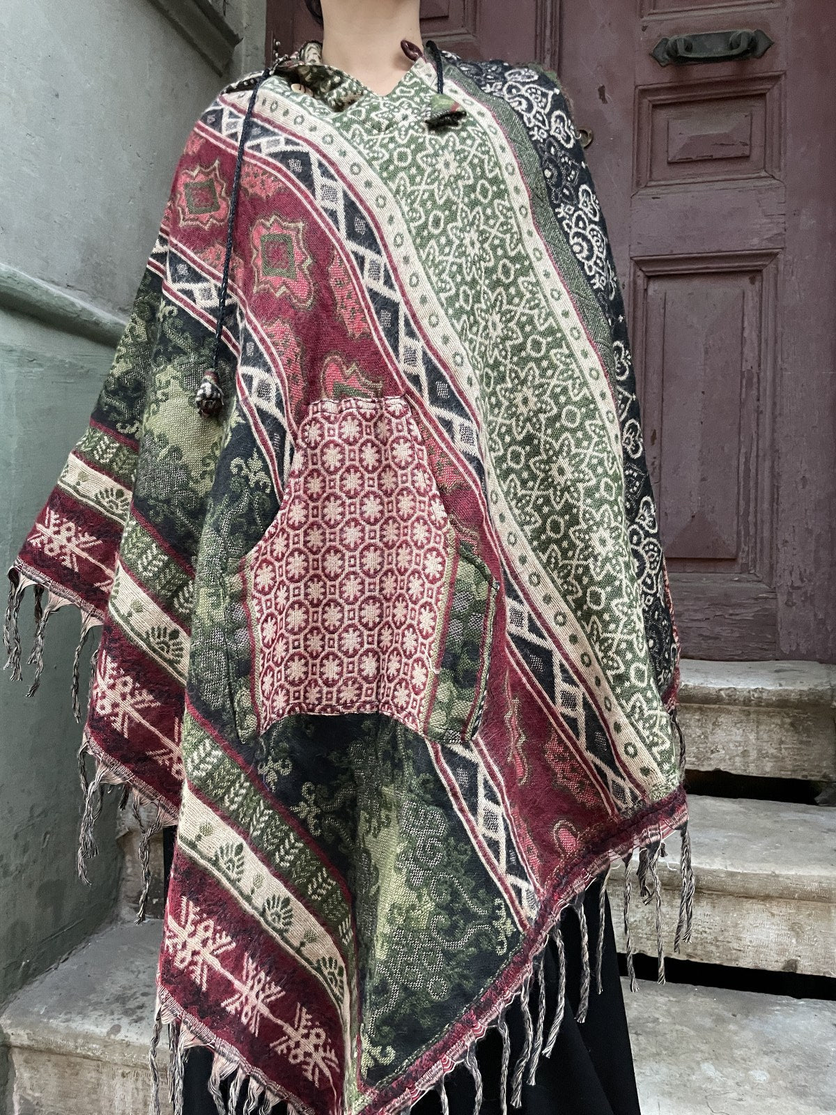 Bohemian Ethnic Rug Poncho