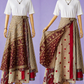 Çift Taraflı Bağlamalı İpek Etek Sarong – Bordo Bej Desenli (Nepal)