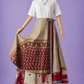 Çift Taraflı Bağlamalı İpek Etek Sarong – Bordo Bej Desenli (Nepal)