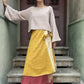 Nepal İpek Çift Taraflı Bağlamalı Etek – Sarı Desenli