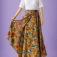 Çift Taraflı Bağlamalı İpek Etek Sarong  – Kahve Çiçek Desenli (Nepal)