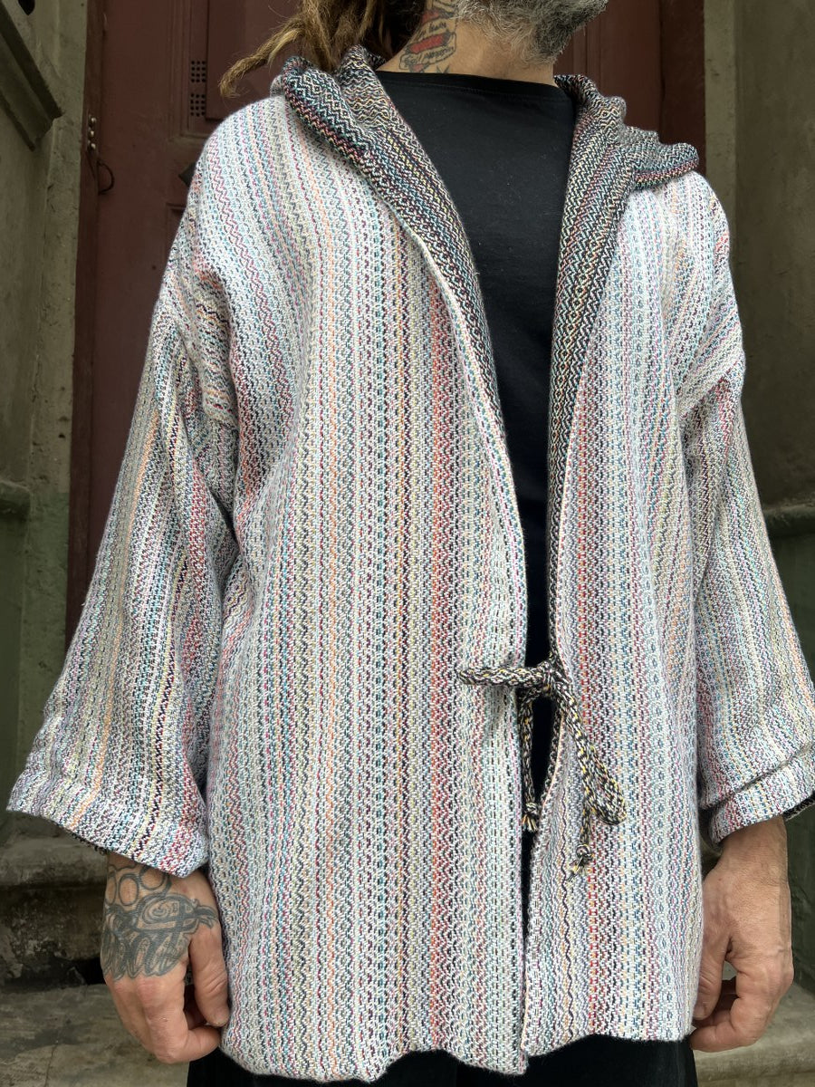 Çift Taraflı Kapüşonlu Hırka Kimono