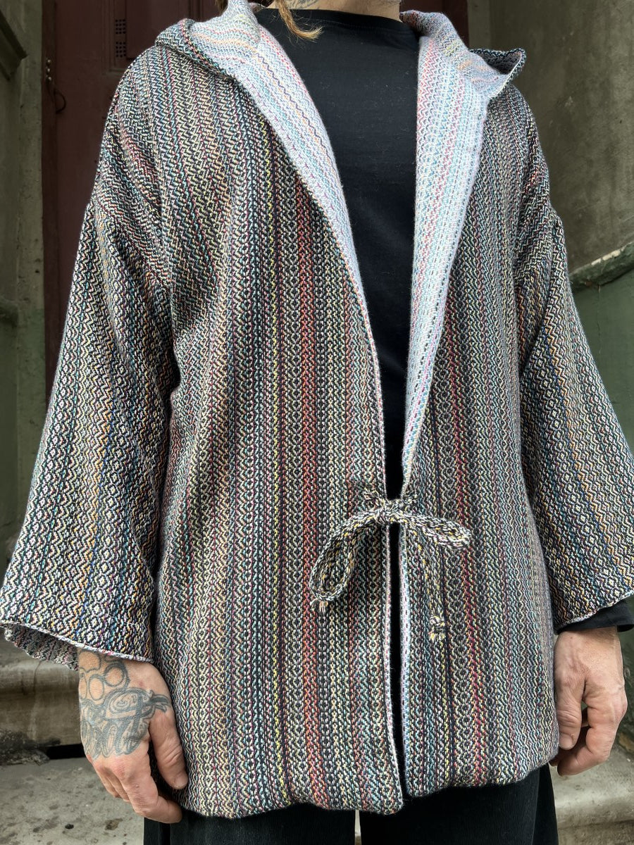 Çift Taraflı Kapüşonlu Hırka Kimono